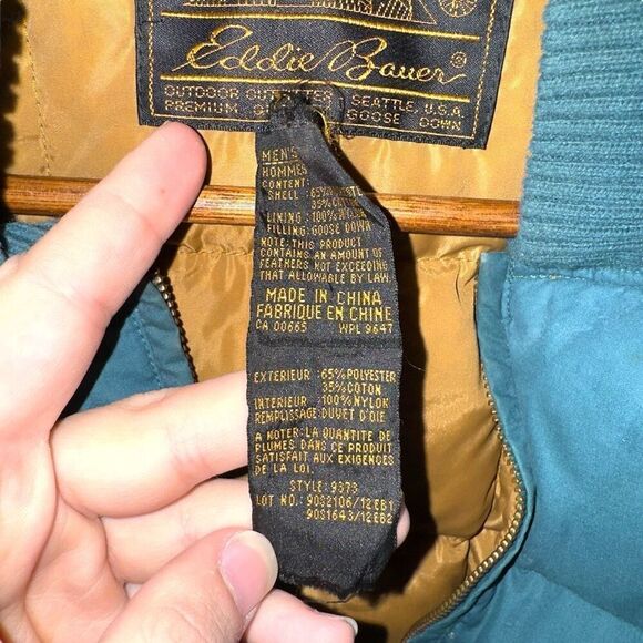 Teal Eddie Bauer Goose Downlight Quilted Vest Sz M - Picture 2 of 6